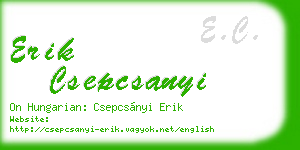 erik csepcsanyi business card